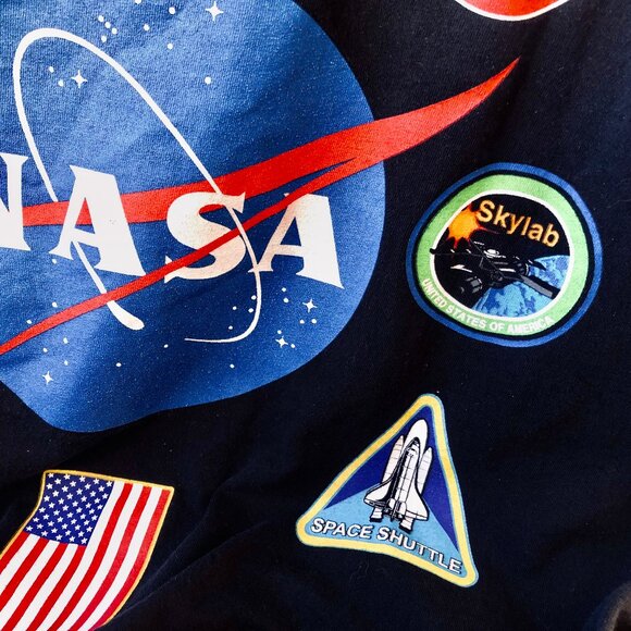 NASA National Aeronautics and Space Admin Black T-Shirt Double Sided - Picture 12 of 14